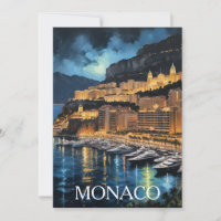 Monaco Nights Marina & Cityscape Painting