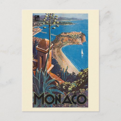 Monaco PLM Vintage Post 1925 Poster Postcard