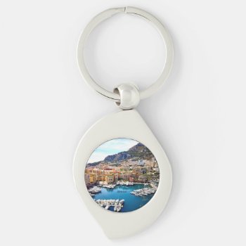 Monaco Port  Scenic Photograph  Keychain by InternationalGifts at Zazzle