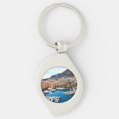 Monaco Port scenic photograph Keychain