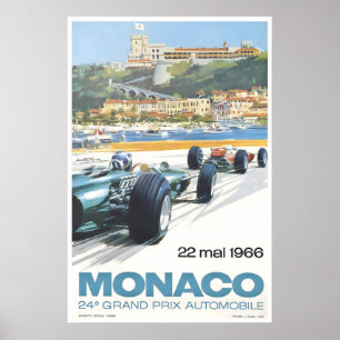 Monaco Poster Auto Racing Art Racecar Print