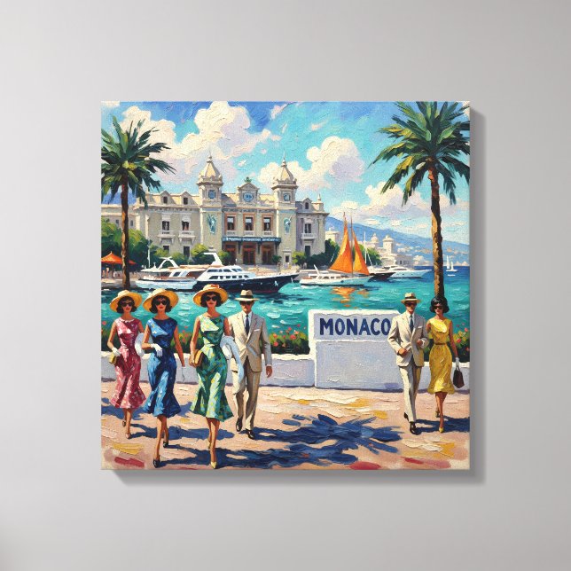 Monaco Riviera Elegance Seaside Canvas Print (Front)