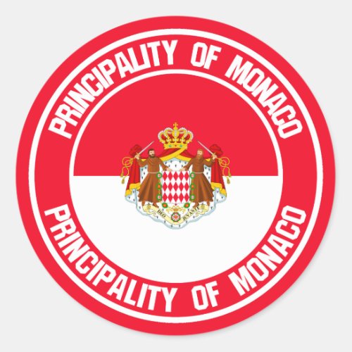 Monaco Round Emblem Classic Round Sticker