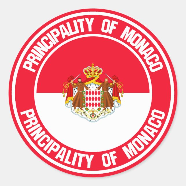 Monaco Round Emblem Classic Round Sticker (Front)