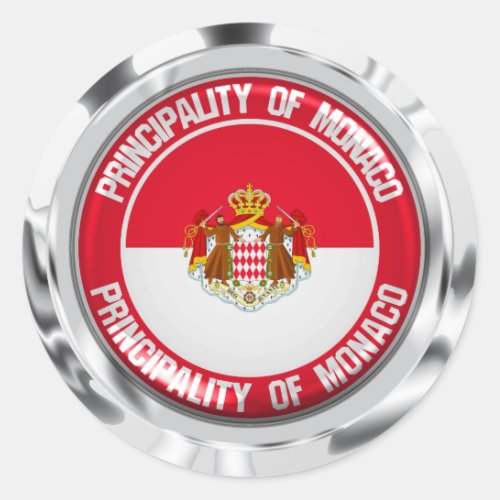 Monaco Round Emblem Classic Round Sticker