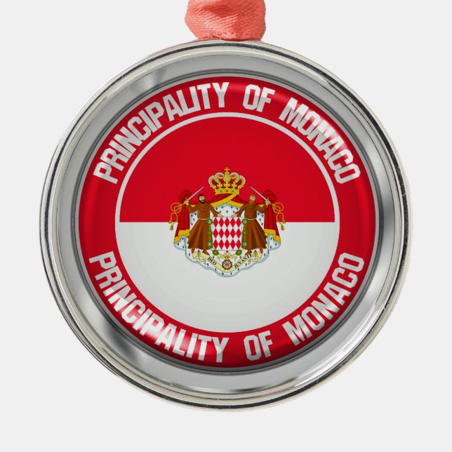 Monaco Round Emblem Metal Ornament (Front)