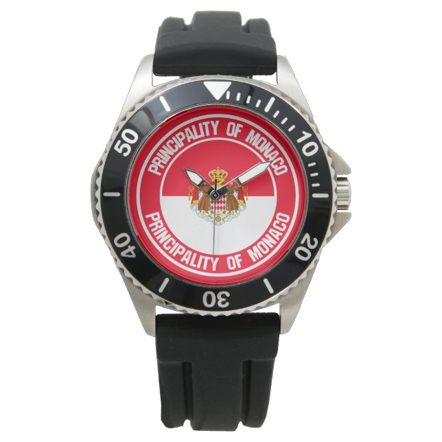 Monaco Round Emblem Watch (Front)