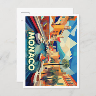 Monaco Travel artistic colorful Postcard