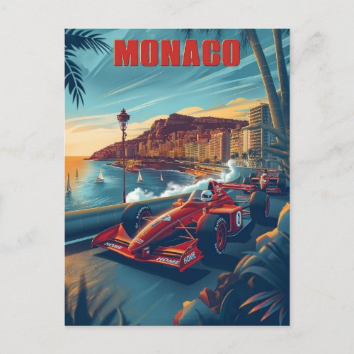 Monaco Vintage Auto Race Postcard