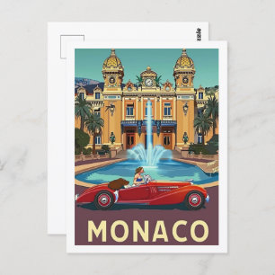 Monaco Vintage Famous Travel Place Postcard
