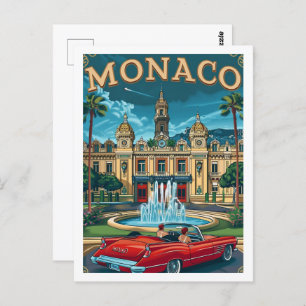 Monaco Vintage Famous Travel Place Postcard