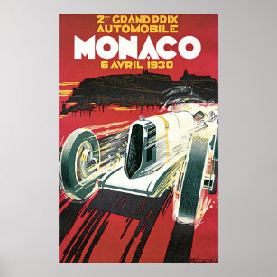 Monaco Vintage Race Travel Grand Prix Poster