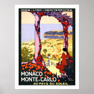 Monaco Vintage Travel Poster