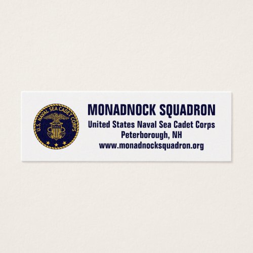 Monadnock Squadron Gold Recruiting Cards Business Cards