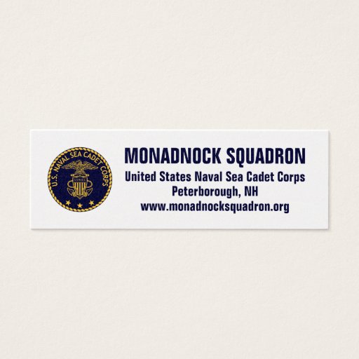 Customizable Monadnock Squadron Gold Recruiting Cards Business Cards