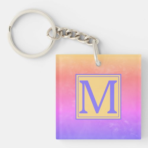 Monagrammed Colorful Elegant Birthday or Weddings  Keychain