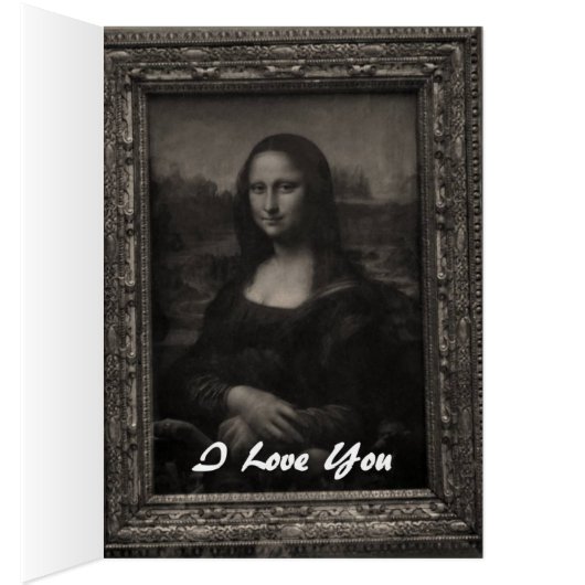 Monalisa Mona Lisa Valentine Anniversary Love Card (Inside (Right))