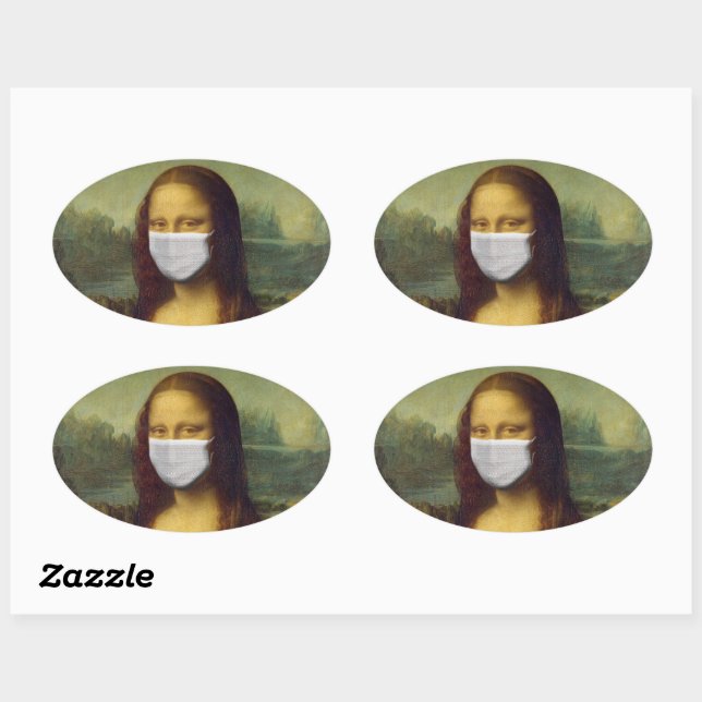 MONALISA WITH MASK PARODY STICKERS (Sheet)
