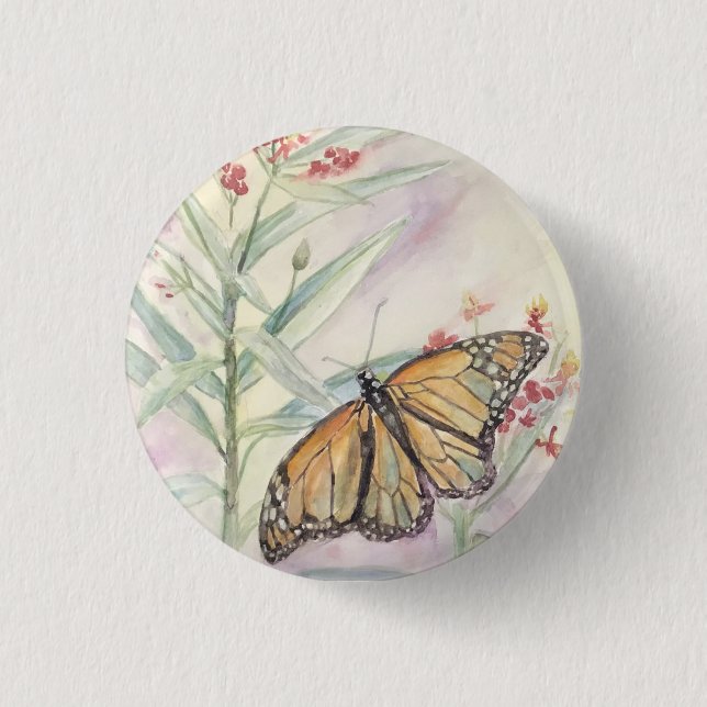 Monarch and Milkweed Button (Front)