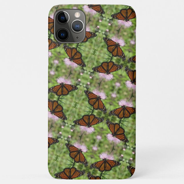Monarch Butteflies on Pink Thistle Phone Case (Back)