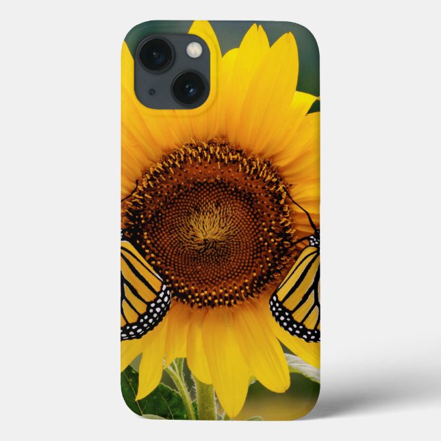 Monarch Butterfies on Sunflower Case-Mate iPhone Case (Back)