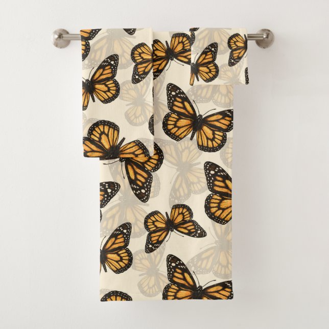 Monarch butterfles bath towel set (Insitu)