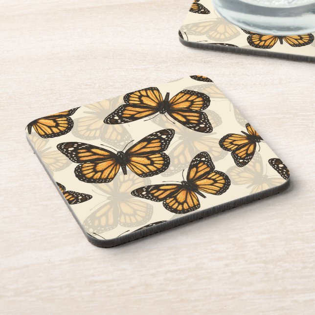 Monarch butterfles beverage coaster (Left Side)