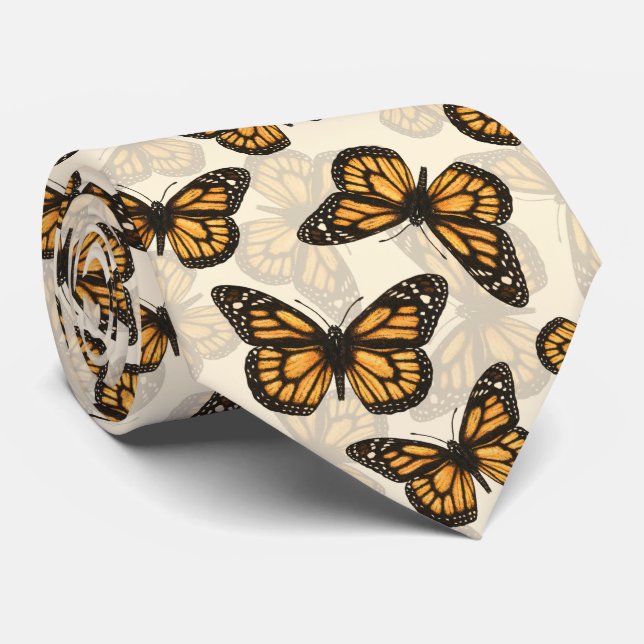 Monarch butterfles neck tie (Rolled)