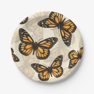 Monarch butterfles paper plates