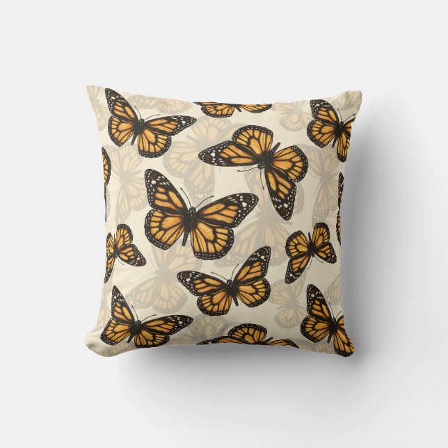Monarch butterfles throw pillow (Front)