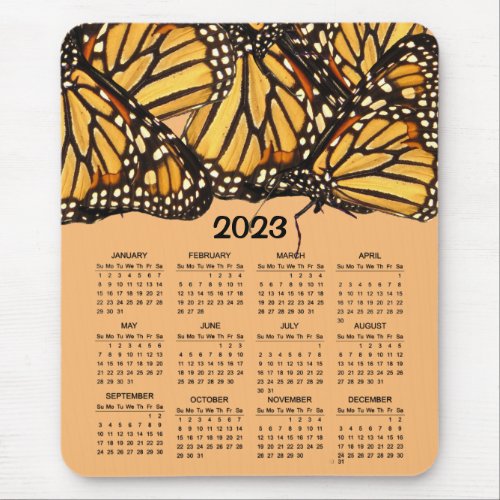 Monarch Butterflies 2023 Animal Nature Calendar Mouse Pad