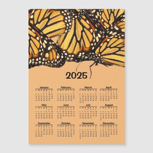 Monarch Butterflies 2025 Calendar Magnetic Card