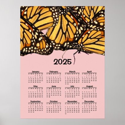 Monarch Butterflies 2025  Calendar Poster