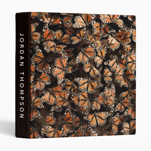 Monarch Butterflies  Add Your Name 3 Ring Binder
