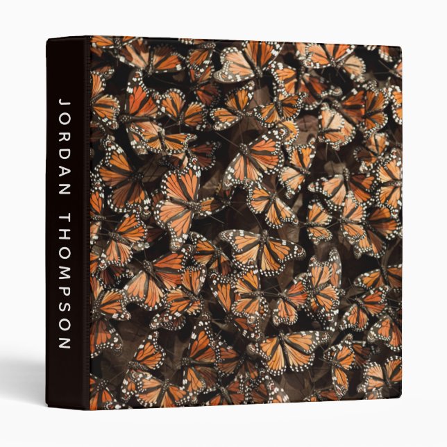 Monarch Butterflies | Add Your Name 3 Ring Binder (Front/Spine)