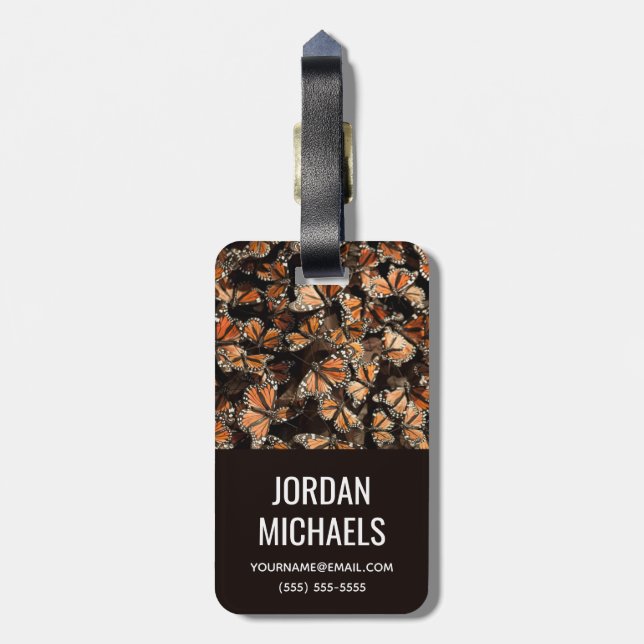 Monarch Butterflies | Add Your Name Luggage Tag (Back Vertical)