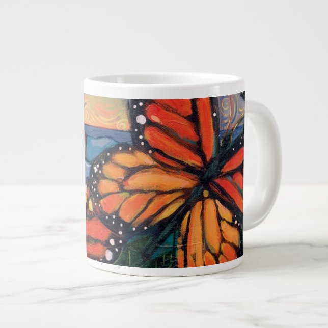 Monarch Butterflies at Natural Bridges Jumbo Mug (Front Right)