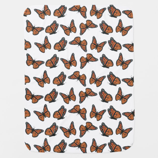 Monarch Butterflies Baby Blanket (Front)