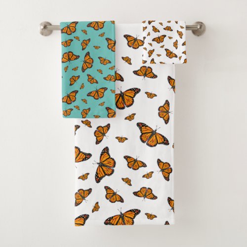 Monarch butterflies  bath towel set