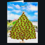 Monarch Butterflies Beach Christmas Tree Card<br><div class="desc">May all your Christmases be bright. This is a fun watercolor Christmas card from the beach. It is a tree full of monarch butterflies to brighten your holiday!</div>