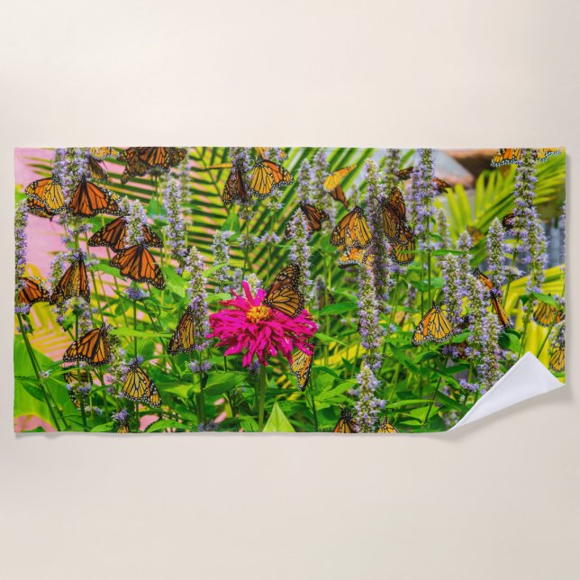 Monarch Butterflies Beach Towel (Front)