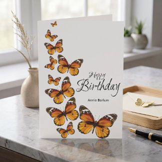 Monarch Butterflies Birthday Greeting Card