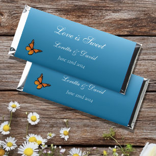 Monarch Butterflies BlueOmbre Hershey Bar Favors