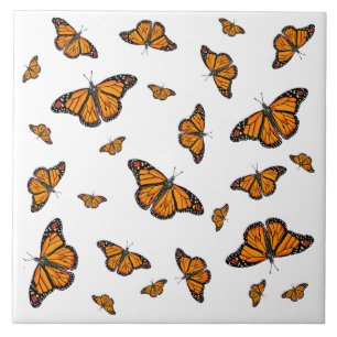 Monarch butterflies ceramic tile