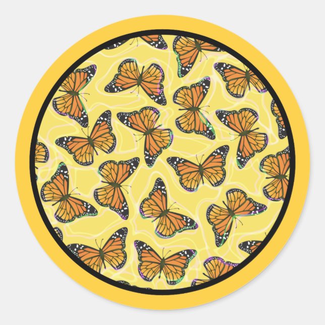 MONARCH BUTTERFLIES CLASSIC ROUND STICKER (Front)