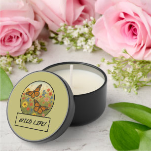 Monarch Butterflies Dark Khaki Mini Candle Favors