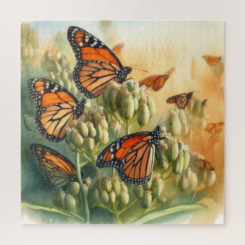 Monarch Butterflies Gathering REF217 _ Watercolor Jigsaw Puzzle