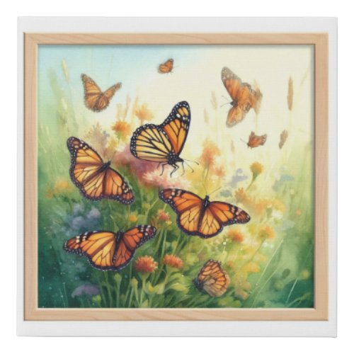 Monarch Butterflies in the Meadow REF272 _ Waterco Faux Canvas Print