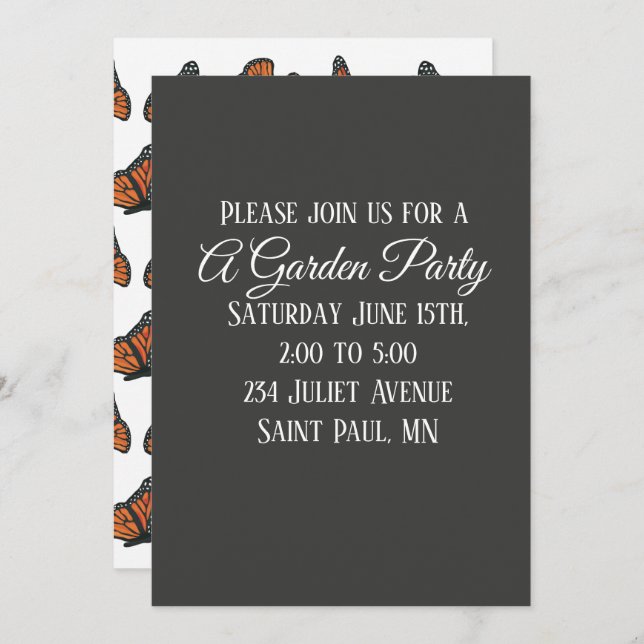 Monarch Butterflies Invitation (Front/Back)