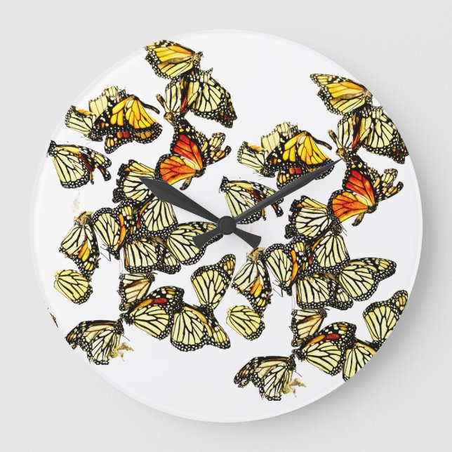 Monarch Butterflies Large Clock (Front)